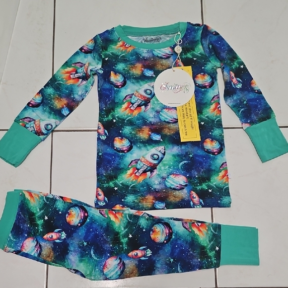 Glimmers cosmic flight long sleeve pj 2T - Picture 3 of 3